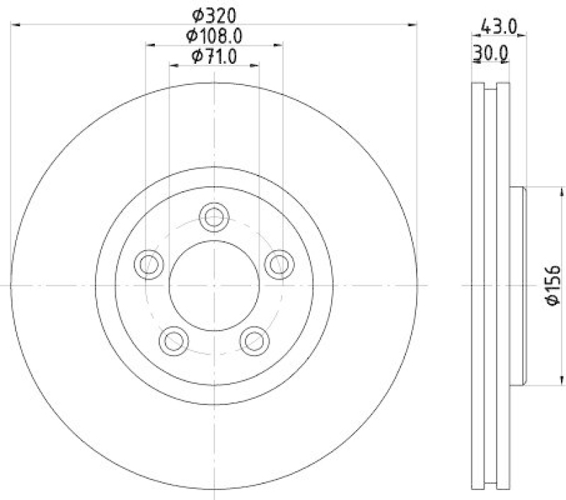 HELLA 8DD 355 128-691 Bremsscheibe f&uuml;r JAGUAR