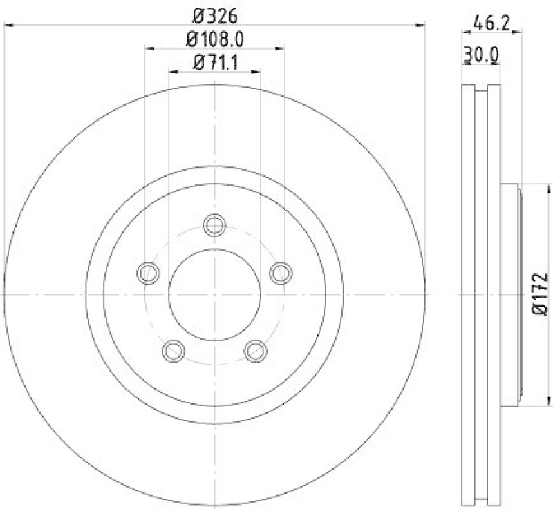 HELLA 8DD 355 128-881 Bremsscheibe für JAGUAR