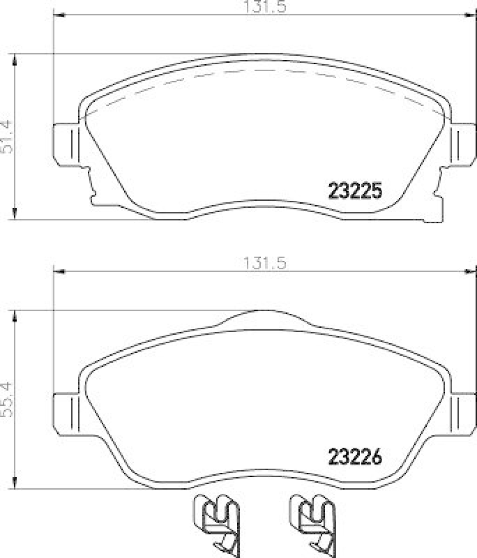 HELLA 8DB 355 018-511 Bremsbelagsatz, Scheibenbremsbelag für OPEL