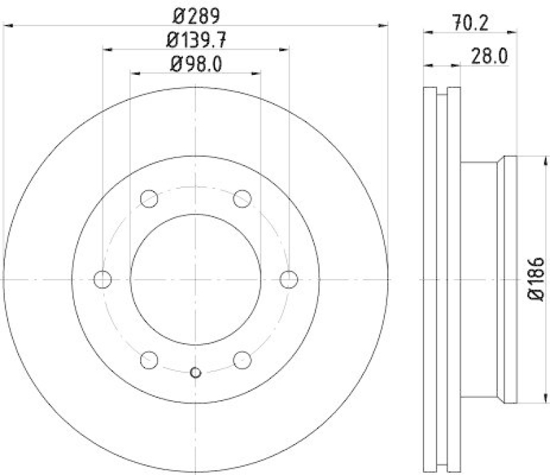 HELLA 8DD 355 129-181 Bremsscheibe f&uuml;r FORD/MAZDA