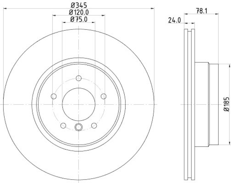 HELLA 8DD 355 129-321 Bremsscheibe f&uuml;r BMW