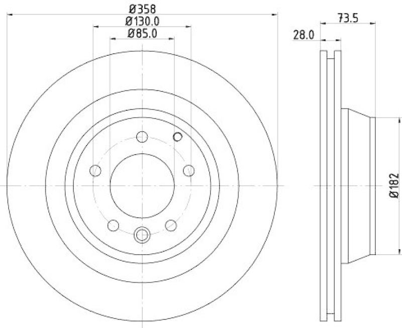 HELLA 8DD 355 129-721 Bremsscheibe f&uuml;r AUDI/PORSCHE/VW