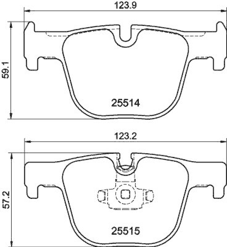 HELLA 8DB 355 019-781 Bremsbelagsatz, Scheibenbremsbelag f&uuml;r BMW
