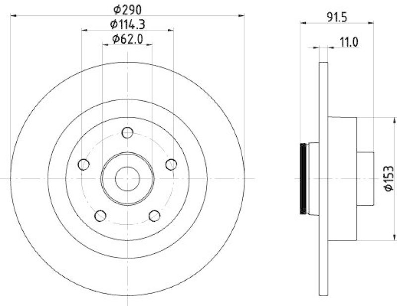 HELLA 8DD 355 133-651 Bremsscheibe