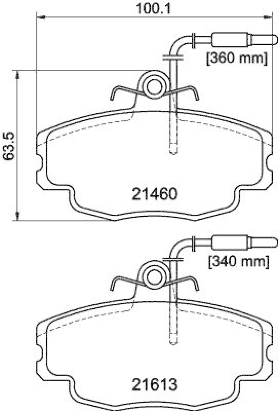 HELLA 8DB 355 017-981 Bremsbelagsatz, Scheibenbremsbelag f&uuml;r CITRO&Euml;N