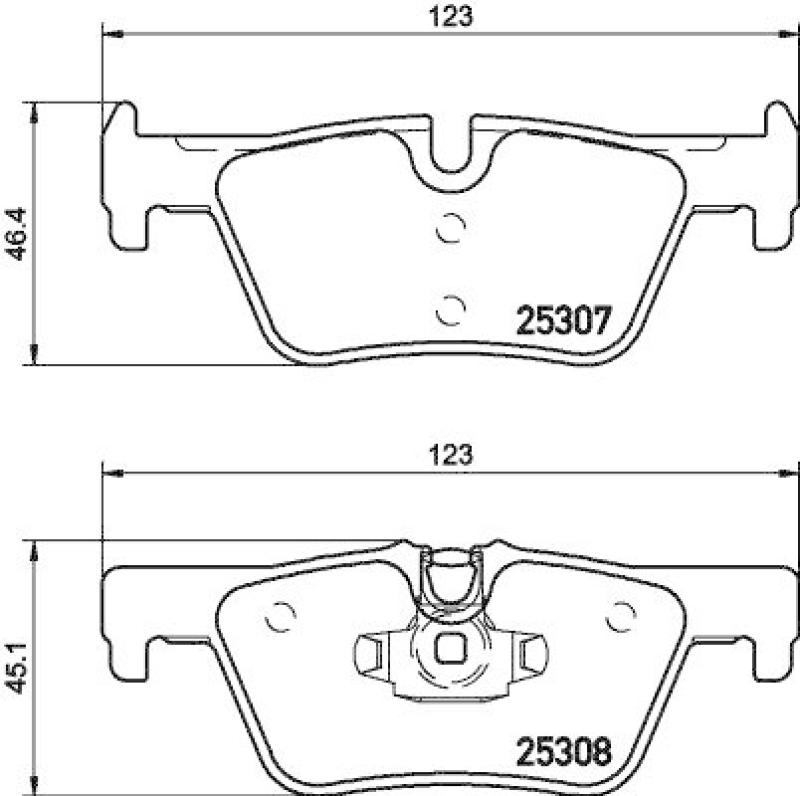 HELLA 8DB 355 019-971 Bremsbelagsatz, Scheibenbremsbelag f&uuml;r BMW