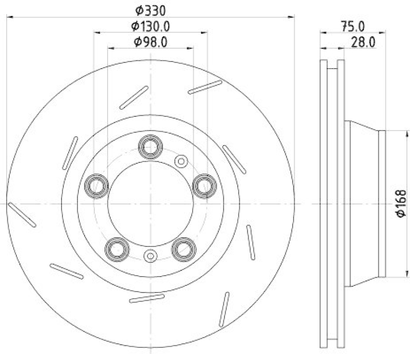 HELLA 8DD 355 133-671 Bremsscheibe
