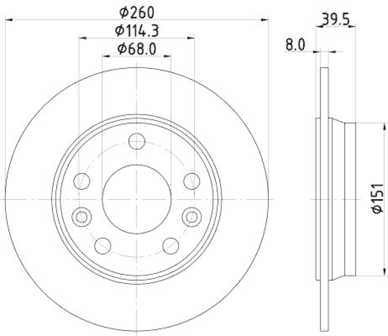 HELLA 8DD 355 133-761 Bremsscheibe