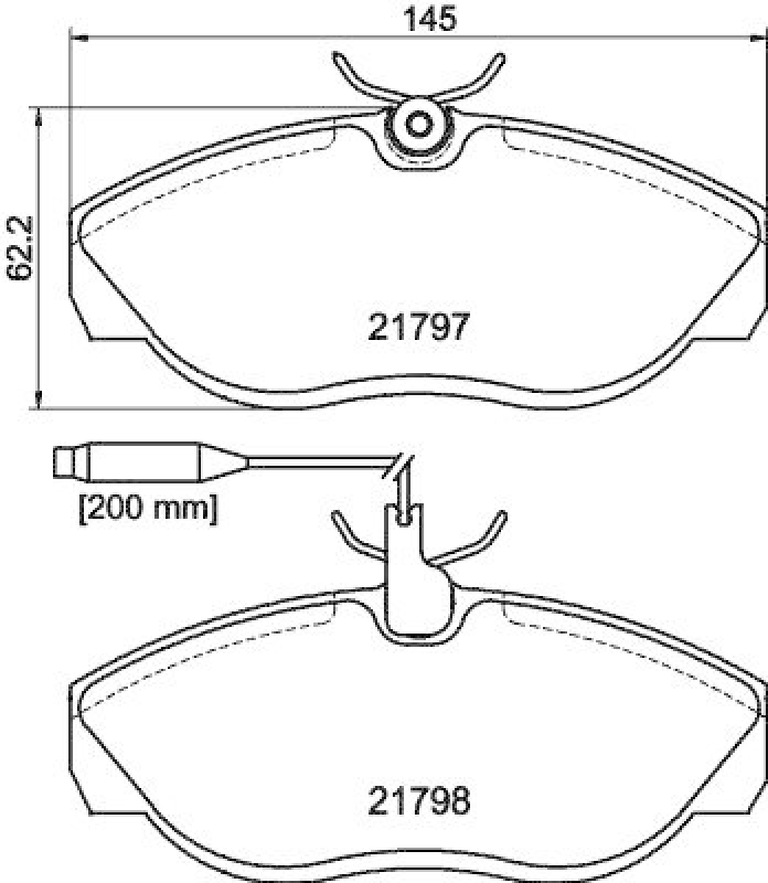 HELLA 8DB 355 018-141 Bremsbelagsatz, Scheibenbremsbelag für FIAT/P.S.A
