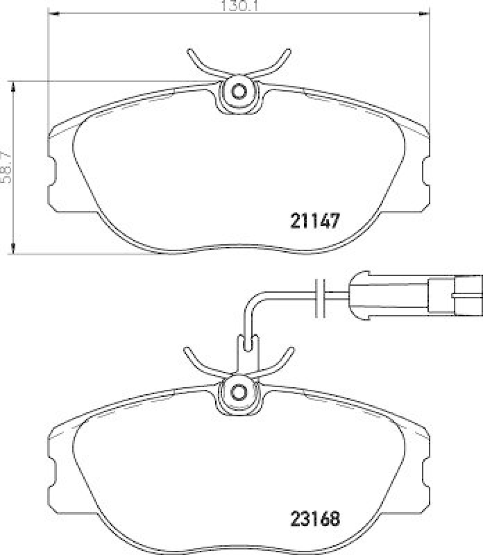 HELLA 8DB 355 018-181 Bremsbelagsatz, Scheibenbremsbelag f&uuml;r LANCIA/FIAT/ALFA