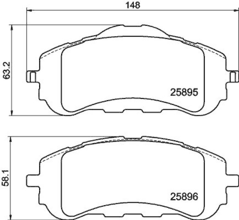 HELLA 8DB 355 021-321 Bremsbelagsatz, Scheibenbremsbelag f&uuml;r PEUGEOT