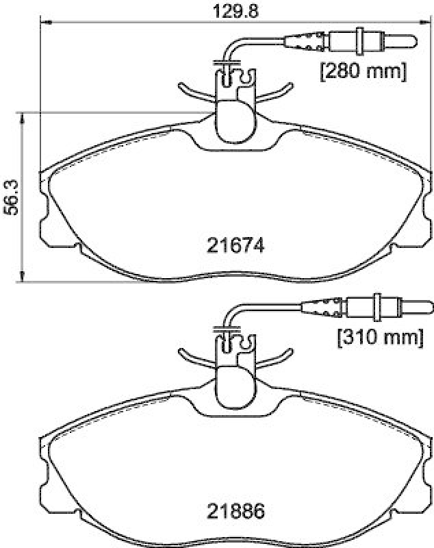 HELLA 8DB 355 018-221 Bremsbelagsatz, Scheibenbremsbelag f&uuml;r P.S.A