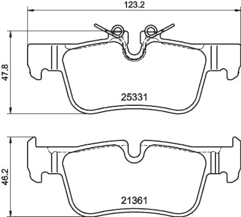 HELLA 8DB 355 021-681 Bremsbelagsatz, Scheibenbremsbelag f&uuml;r BMW/MINI