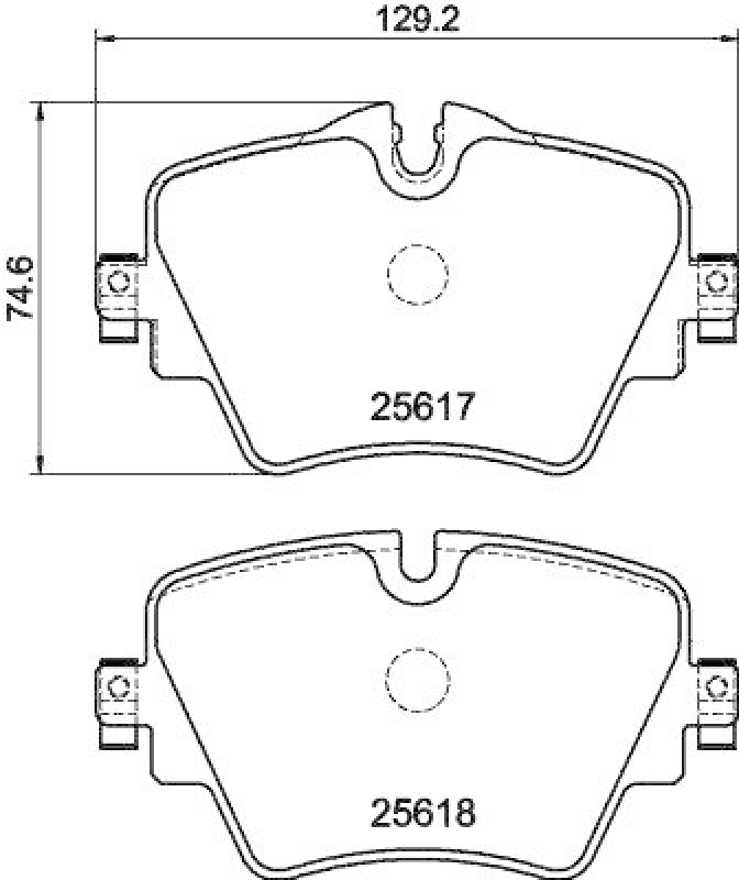 HELLA 8DB 355 023-131 Bremsbelagsatz, Scheibenbremsbelag f&uuml;r BMW/MINI