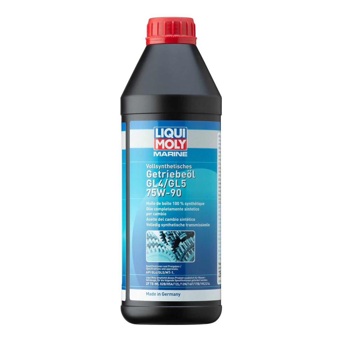 LIQUI MOLY 25070 Getriebeöl Marine Vollsynthetisches Getriebeöl GL4/GL5 75W-90 Dose 1 L
