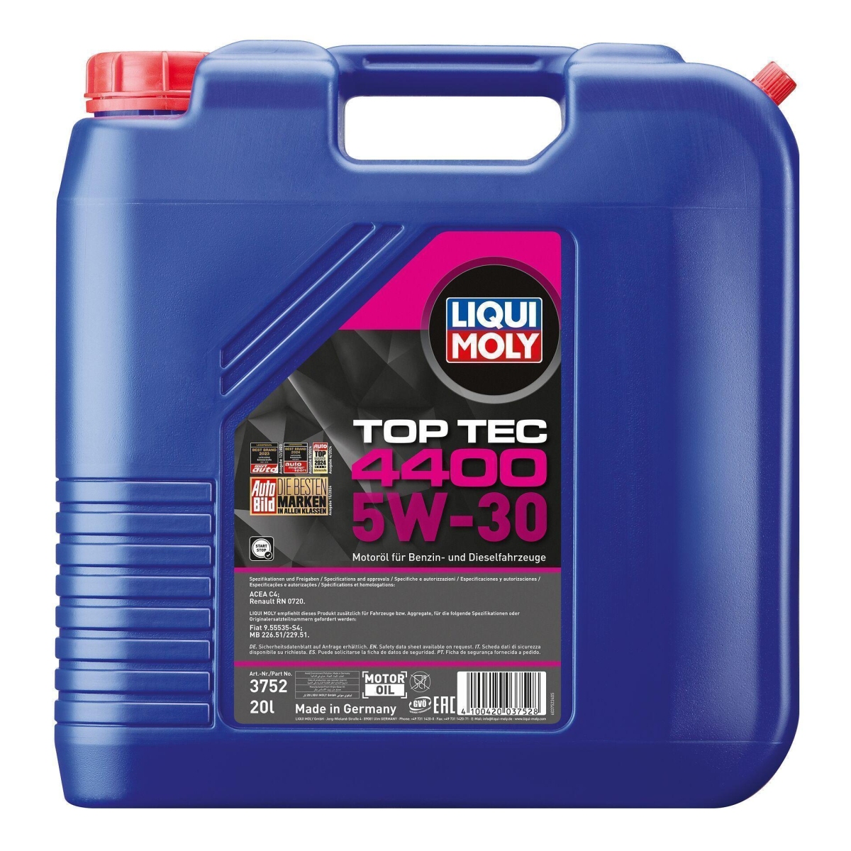 LIQUI MOLY 3752 Motoröl Top Tec 4400 5W-30 Kanister 20 L