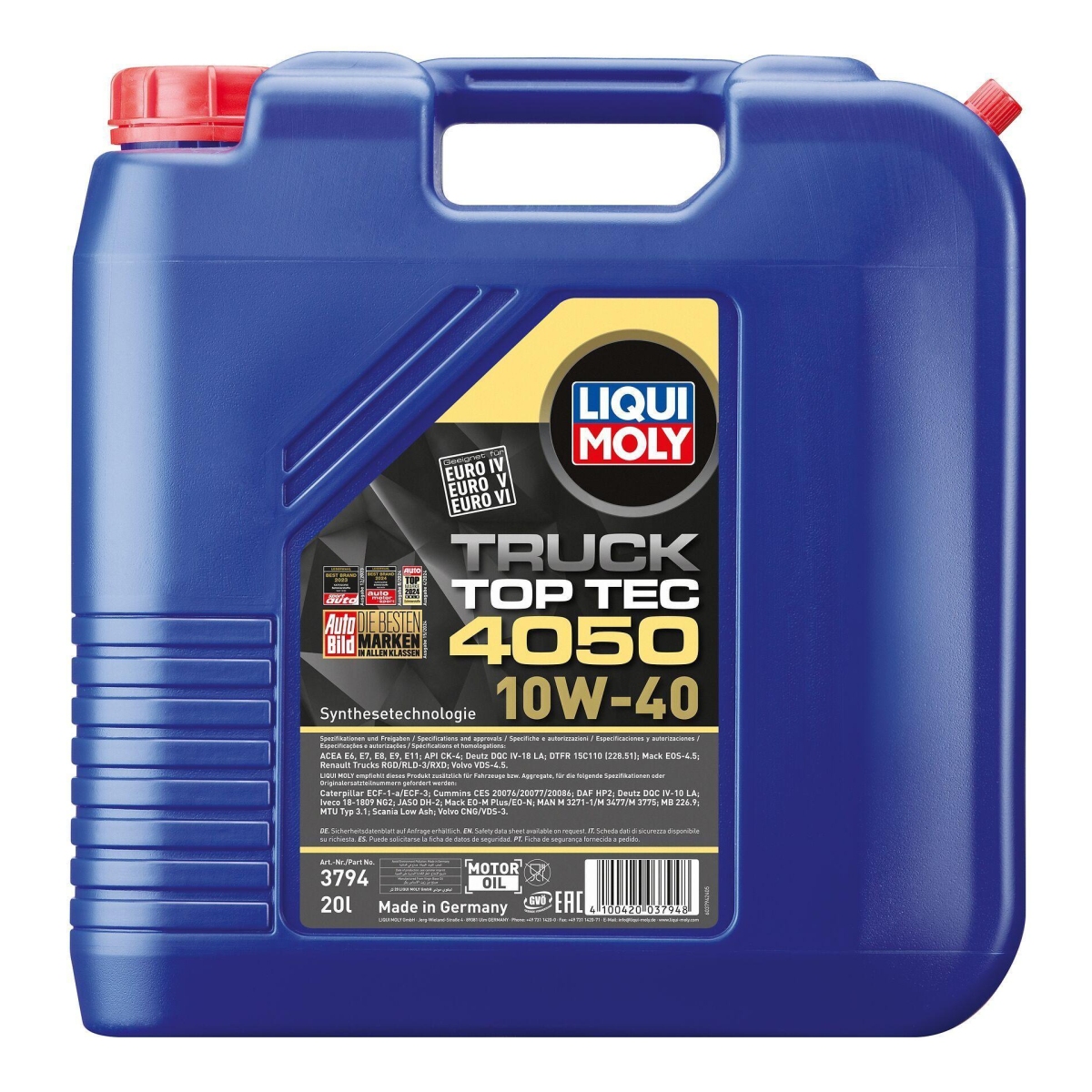 LIQUI MOLY 3794 Motoröl Top Tec Truck 4050 10W-40 Kanister 20 L