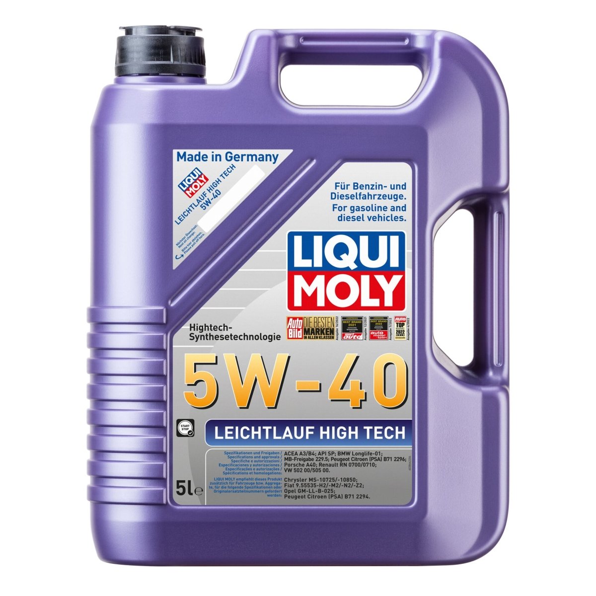 LIQUI MOLY 3864 Motoröl Leichtlauf High Tech 5W-40 TW Kanister 5 L