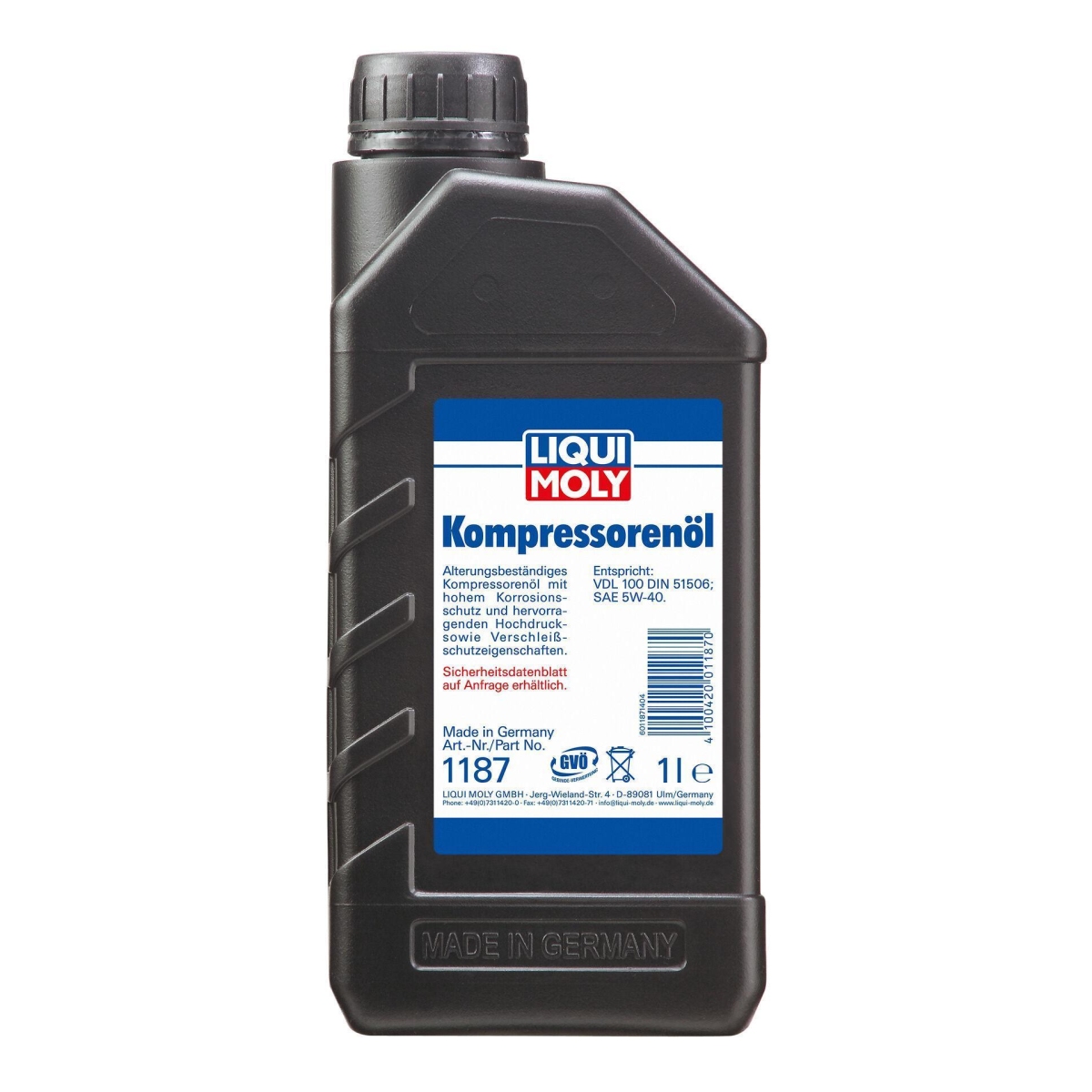 LIQUI MOLY 1187 Kompressoerenöl Kanister 1L