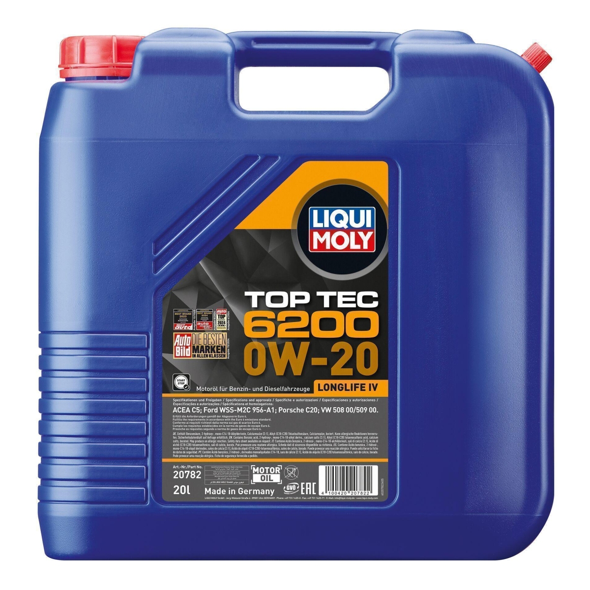 LIQUI MOLY 20782 Motoröl Top Tec 6200 0W-20 20L