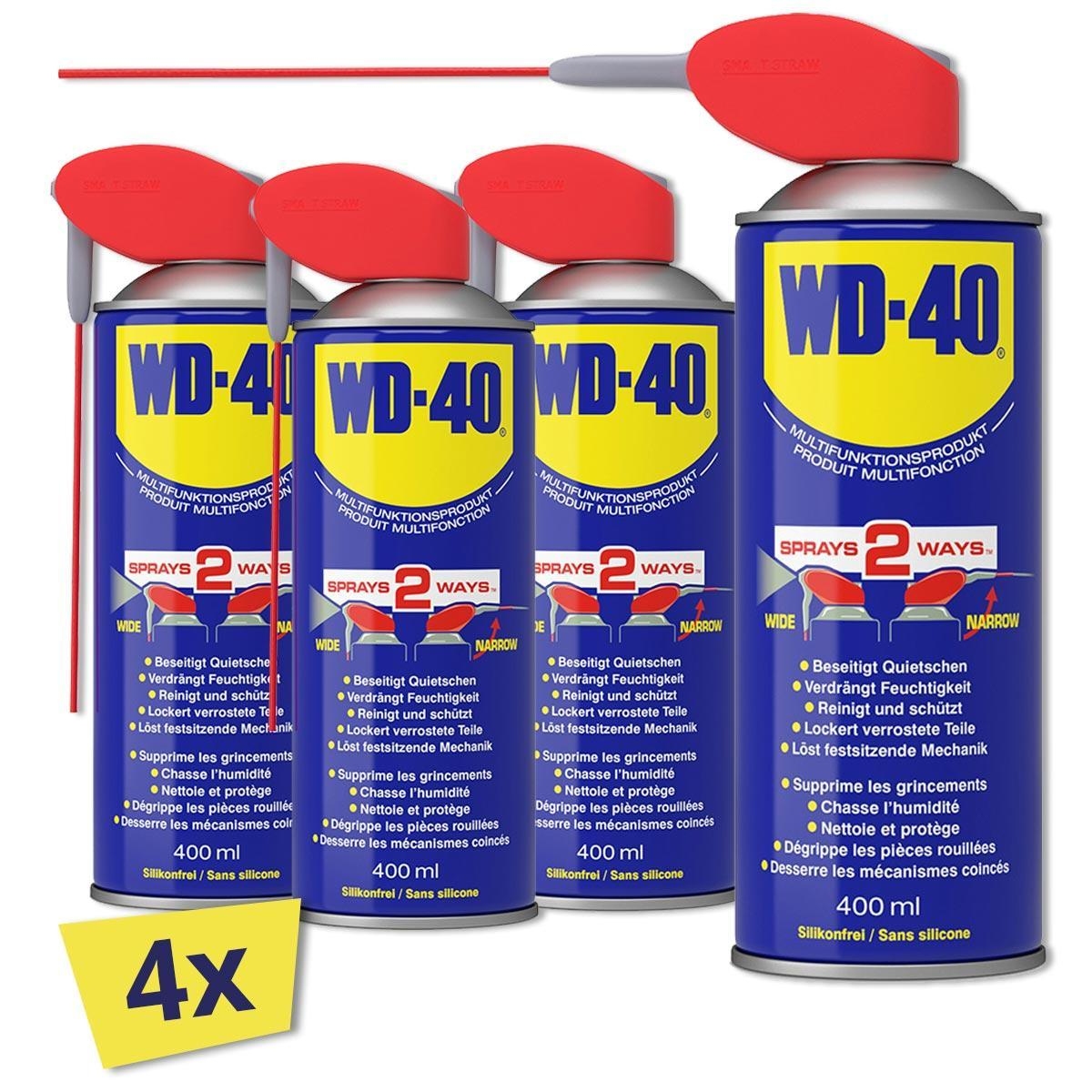 4x WD-40 49425 Multifunktionsprodukt Smart Straw 400 ml (1600 ml)