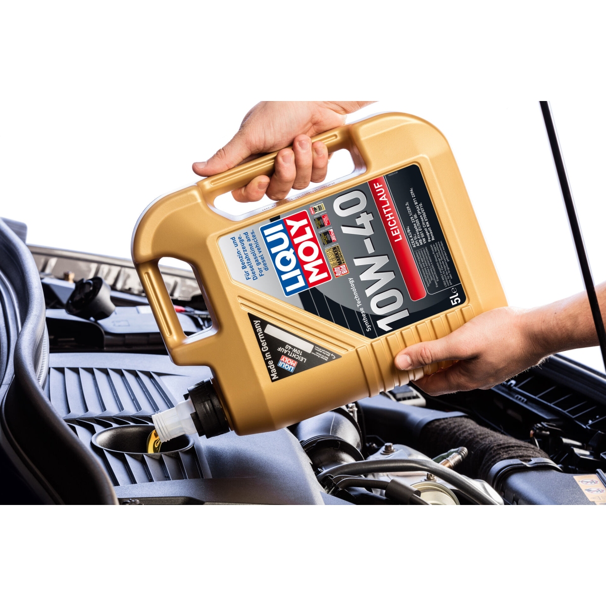 LIQUI MOLY 1310 Motoröl Leichtlauf 10W-40 Kanister 5 L inkl. Ölwechselkarte