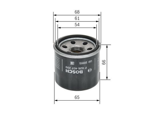 BOSCH F 026 407 209 Ölfilter P7209 Ø 652mm Höhe 66mm