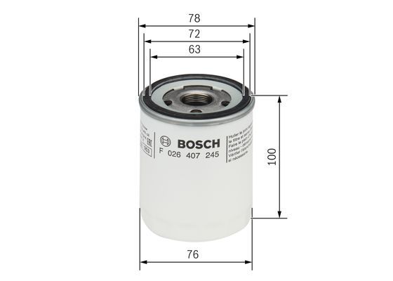BOSCH F 026 407 245 Ölfilter P7245 Ø 76mm Höhe 1004mm