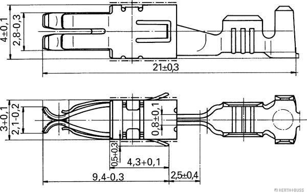 HERTH+BUSS 50251420 Crimpverbinder Lear MDK 5 Plus, 2,8 mm, 1 - 2,5 mm²