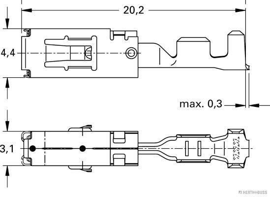 HERTH+BUSS 50251484 Crimpverbinder AMP Tyco MCP 2.8, 1,0 - 2,5 mm&sup2;