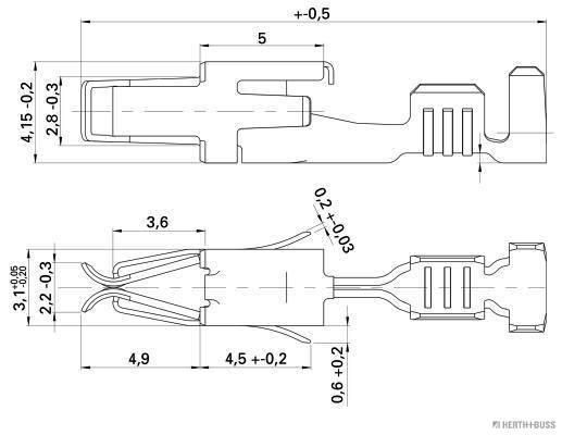 HERTH+BUSS 50251826 Crimpverbinder AMP Tyco JPT, 2,8 mm, 0,5 - 1 mm²