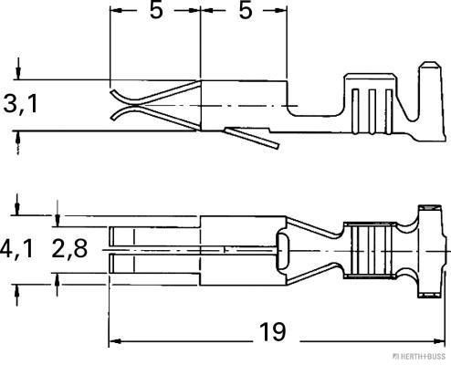 HERTH+BUSS 50251814 Crimpverbinder AMP Tyco JT, 2,8 mm, 1 - 2,5 mm²