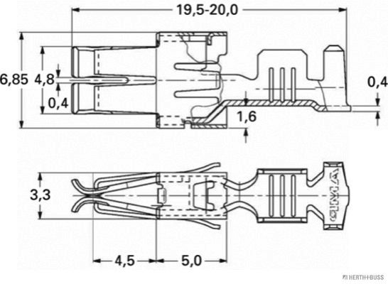 HERTH+BUSS 50251857 Crimpverbinder AMP Tyco SPT, 4,8 mm, 1,5 - 2,5 mm&sup2;