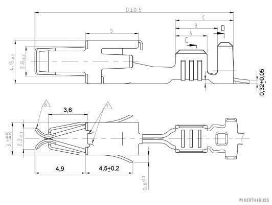 HERTH+BUSS 50253316 Crimpverbinder AMP Tyco JPT, 2,8 mm, 0,5 - 1 mm&sup2;