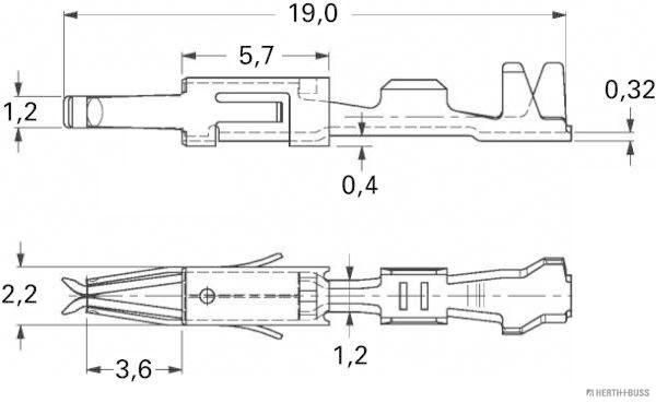HERTH+BUSS 50253311 Crimpverbinder AMP Tyco MT II, 1,6 mm, 0,5 - 1 mm&sup2;