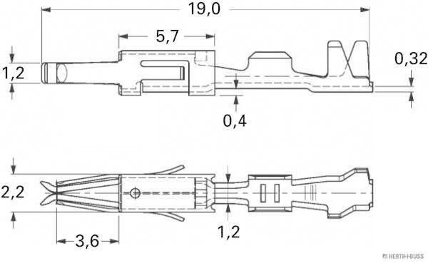 HERTH+BUSS 50253313 Crimpverbinder AMP Tyco MT II, 1,6 mm, 0,5 - 1 mm&sup2;