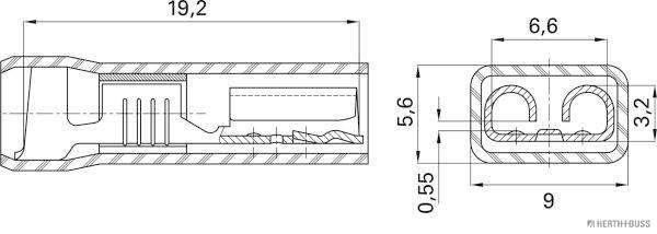 HERTH+BUSS 50254211066 Quetschverbinder 1,5 - 2,5 mm&sup2;, 6,3 x 0,8 mm, 10 Stk/pcs