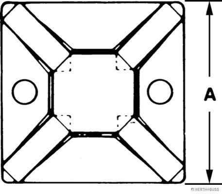 HERTH+BUSS 50265721 Befestigungssockel, Kabelbinder mit Klebefolie, 19 x 19 mm