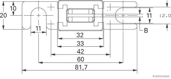 HERTH+BUSS 50295290 Sicherung Strip with housing, 48V, 100 A