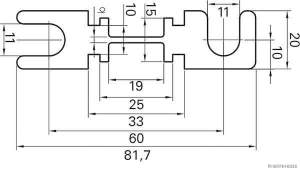 HERTH+BUSS 50295284 Sicherung Strip, 48V, 250 A