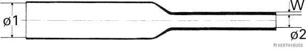 HERTH+BUSS 51273316 Wärmeschrumpfschlauch 2,4/1,2 mm, 2 : 1, 12,5m