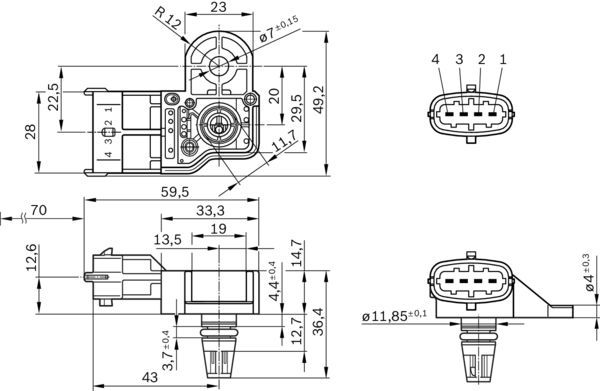 BOSCH 0 261 230 302 Sensor Ladedruck