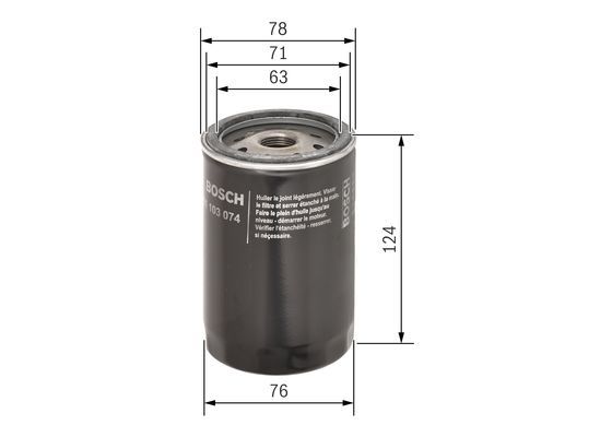 BOSCH 0 451 103 074 &Ouml;lfilter P3074 &Oslash; 76mm H&ouml;he 124mm