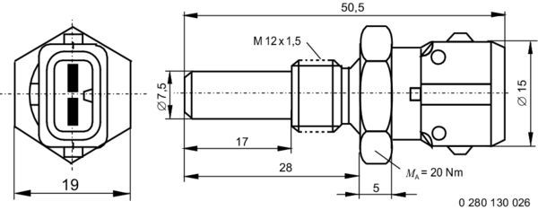BOSCH 0 280 130 026 Sensor K&uuml;hlmitteltemperatur