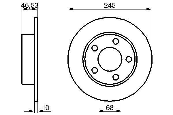 BOSCH 0 986 478 315 Bremsscheiben &Oslash; 2449mm f&uuml;r Hinterachse
