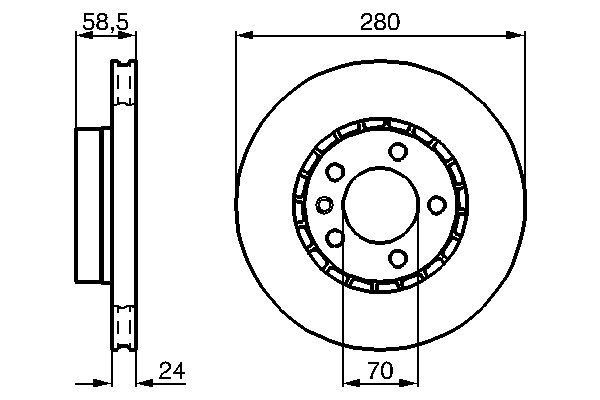 BOSCH 0 986 478 326 Bremsscheiben &Oslash; 280mm f&uuml;r Vorderachse