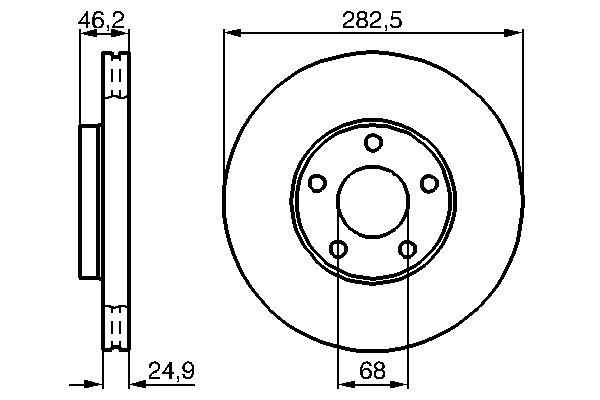 BOSCH 0 986 478 872 Bremsscheiben &Oslash; 2822mm f&uuml;r Vorderachse