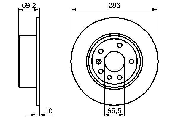 BOSCH 0 986 478 436 Bremsscheiben &Oslash; 2858mm f&uuml;r Hinterachse