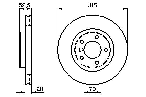 BOSCH 0 986 478 748 Bremsscheibe &Oslash; 315mm f&uuml;r Vorderachse
