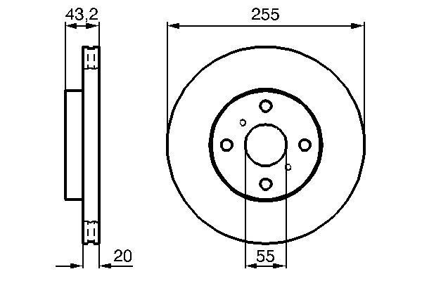 BOSCH 0 986 479 012 Bremsscheiben &Oslash; 255mm f&uuml;r Vorderachse